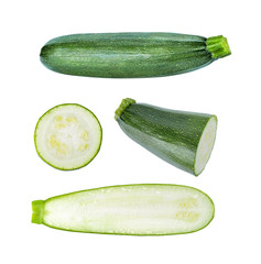 fresh zucchini on white background