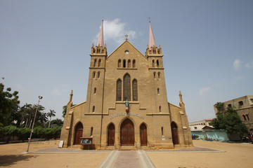 Western facade of Saint Patrick's Cathedral in Karachi