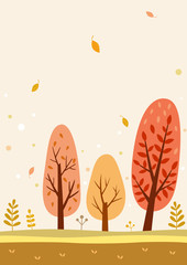 Autumn trees landscape