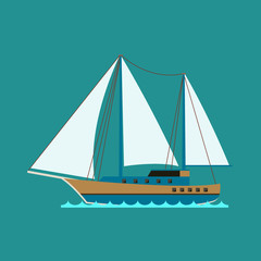 Ship cruiser boat sea symbol vessel travel industry vector sailboats cruise set of marine icon