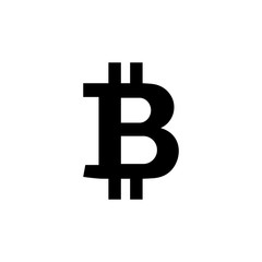 Logo of electronic crypto currency Bitcoin. Flat vector Illustration EPS 10