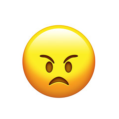 Emoji yellow angry emotional face icon - 175292989