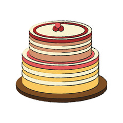 Delicious cake dessert icon vector illustration graphic design