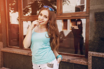 Fototapeta premium girl with fruit