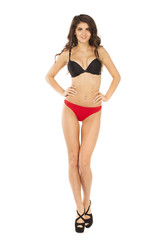 Portrait of young brunette woman