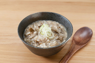玄米とキノコのおじや