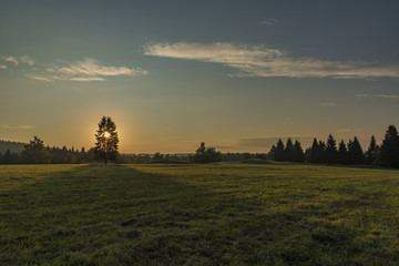 Sunset in Slavkovsky les national park