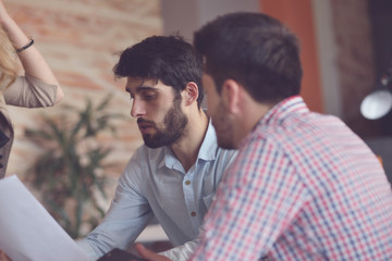 Fototapeta premium startup business people group working everyday job at modern office