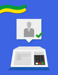Electronic machine Brazilian voting candidate illustration - obrazy, fototapety, plakaty