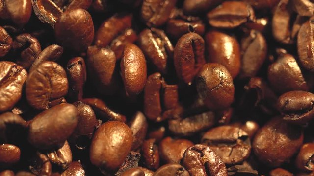 Close up of Roasting Coffee Beans in 4K (UHD)