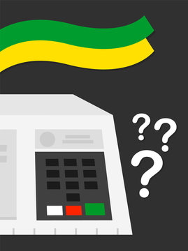 Electronic machine Brazilian voting urn questions illustration