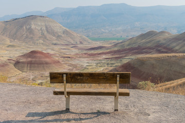 Empty Park Bench in Painted Hills