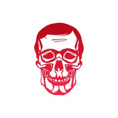 Gradient Abstract Skull Head Logo Vector Illustration For Wallpaper, Tattoo, T-Shirt, Pattern, Background, Emblem, etc