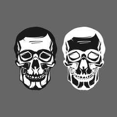 Abstract Skull Head Logo Vector Illustration For Wallpaper, Tattoo, T-Shirt, Pattern, Background, Emblem, etc