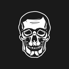 Abstract Skull Head Logo Vector Illustration For Wallpaper, Tattoo, T-Shirt, Pattern, Background, Emblem, etc