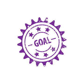 Initial Letter Goal Target Design for seal stamp or label with grunge style
