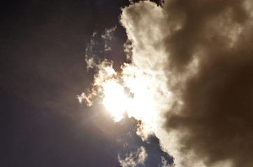 sky and sun with clouds