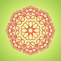 Vector vintage oriental Mandala sign boho frame