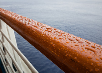Rain on Cruise Ship Railing - 175298530