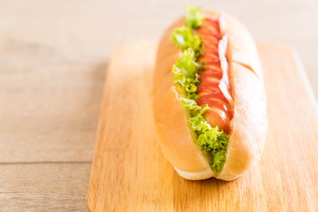 sausage hotdog with ketchup