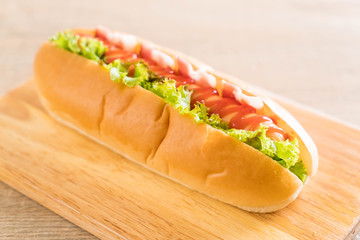 sausage hotdog with ketchup