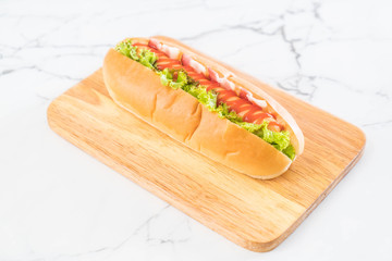 sausage hotdog with ketchup