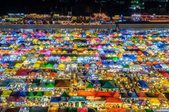 Train night market in Bangkok