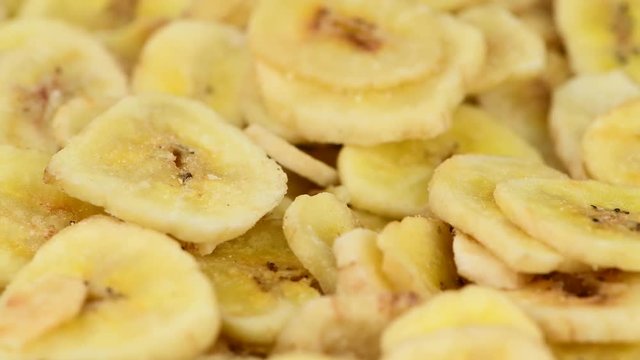 Rotating Dried Banana pieces (4K, seamless loopable)