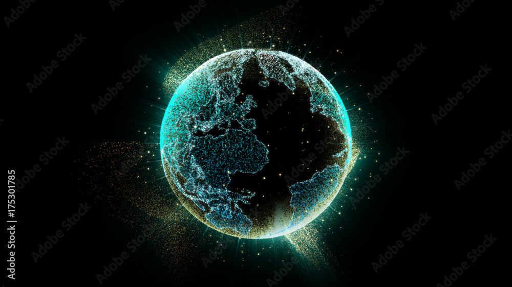Aufkleber Hi-tech user interface head up display motion elements holographic Earth for background computer desktop screen display