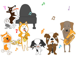 Obraz na płótnie Canvas 犬のコンサート