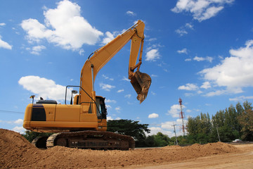 Fototapeta na wymiar excavator on site working