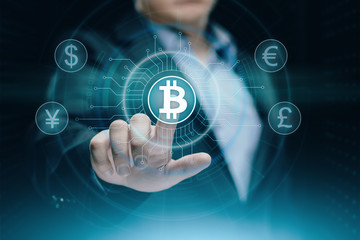 Bitcoin Cryptocurrency Digital Bit Coin BTC Currency Technology Business Internet Concept