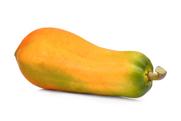 whole of ripe papaya isolated on white background