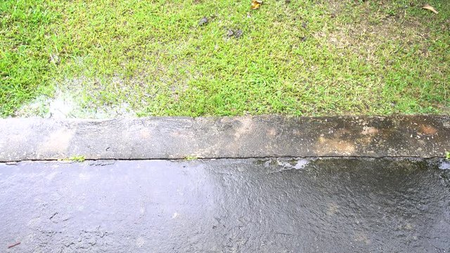 Closeup shot of heavy rain 
