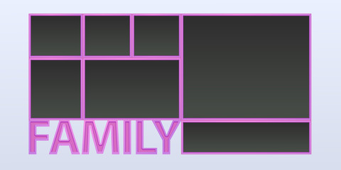 Collage of photo frames vector illustration