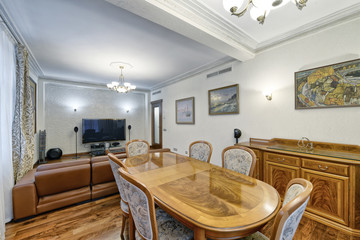 living room in luxury new apartment.