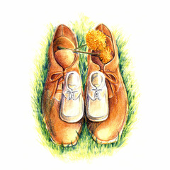 大人の靴と子供の靴