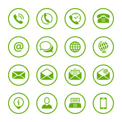 Contact icons buttons set