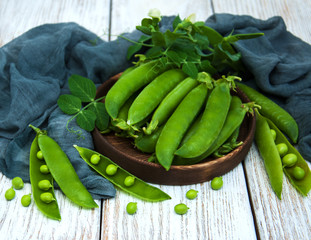 green peas on a table