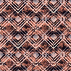 Seamless abstract geometric pattern.Beige, brown, black background.
