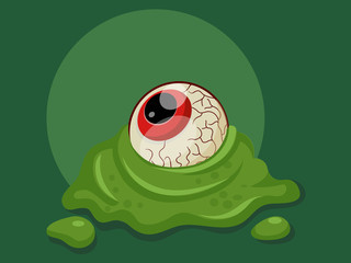 Halloween Eye ball cartoon on background