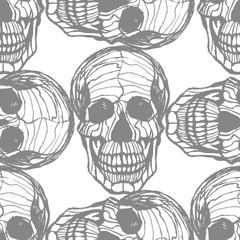 Detailed hand-drawn pattern of skull.