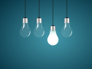 Llightbulb as symbol of idea. Vector illustration. - obrazy, fototapety, plakaty