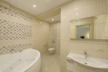 
The interior of bathroom.