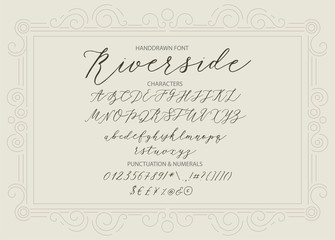 Riverside - handwritten Script font.