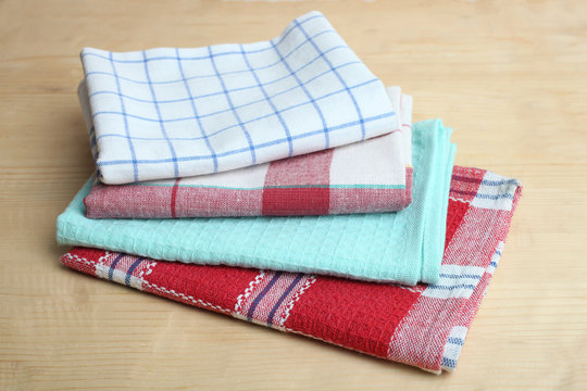 Kitchen towels on a table