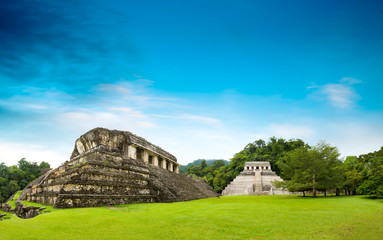 Palenque, Maya city in Chiapas, Mexico - obrazy, fototapety, plakaty