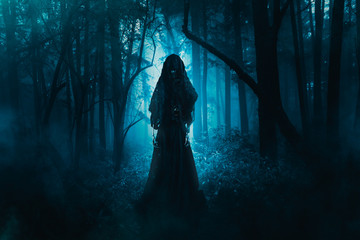 scary ghost lurking in the woods / high contrast image - 175313989