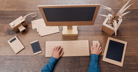Creative eco-friendly cardboard office