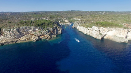 Naklejka premium Sky view of a bay in Balearic islands